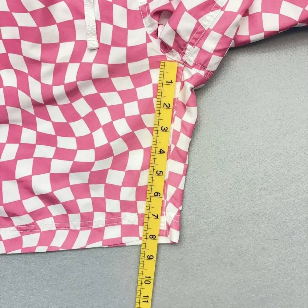 Hanna Andersson Swim Trunks Pink White Check Family Matching Board Short Mens XL